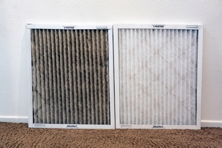 Dirty & Clean Air Filter