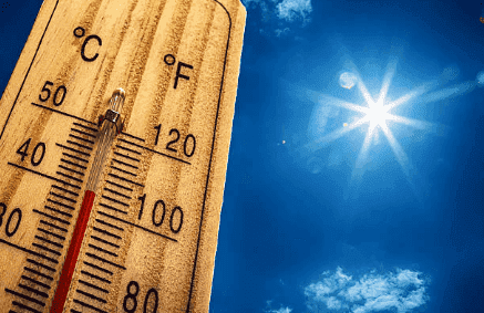 Thermostat reading 104 degrees